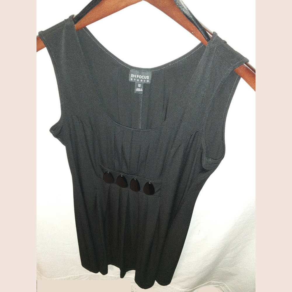 ENFOCUS STUDIO DRESS WOMENS 12 - Black Pleated